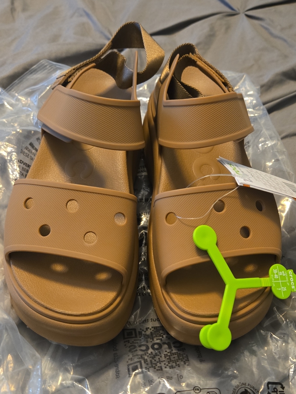 CROCS Woman Brown Platform Sandals with Strap